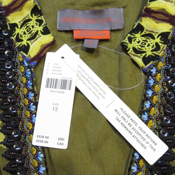 NWT Anthropologie Bhanuni by Jyoti Forest Fern in Sky Patterned Maxi Dress 12 - Picture 6 of 8